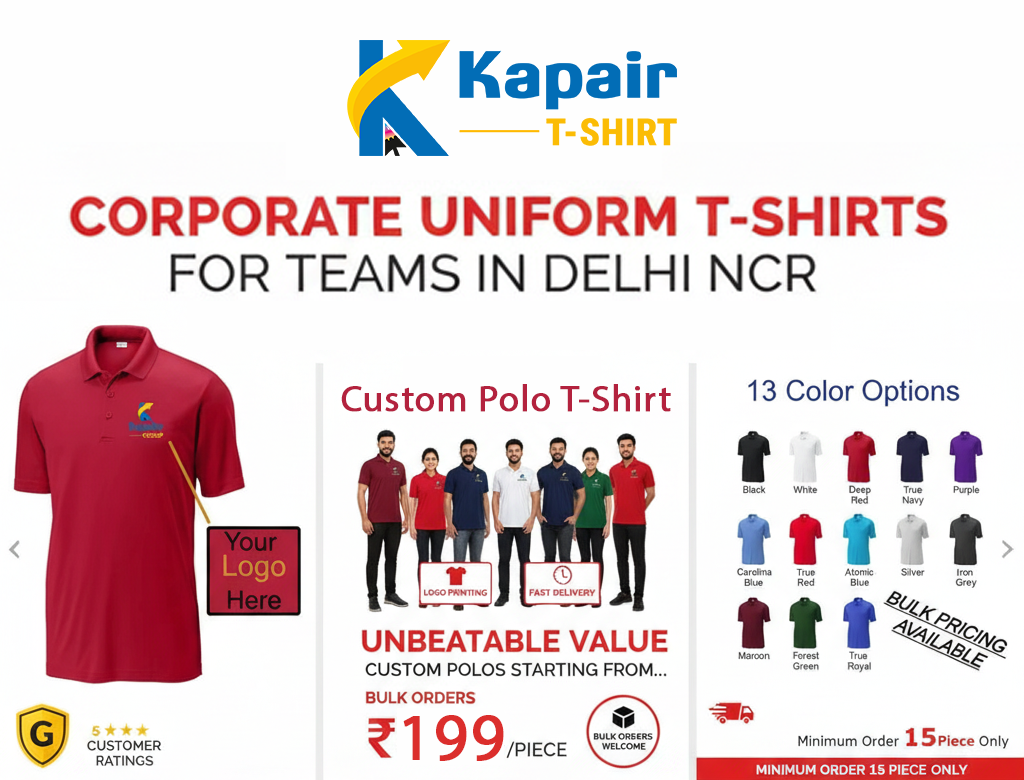 Corporate T-Shirt Manufacturer in Delhi | Custom Bulk Corporate T-Shirts by Kapair T-Shirt Corporate T-Shirt Manufacturer in Delhi | Custom Bulk Corporate T-Shirts by Kapair T-Shirt