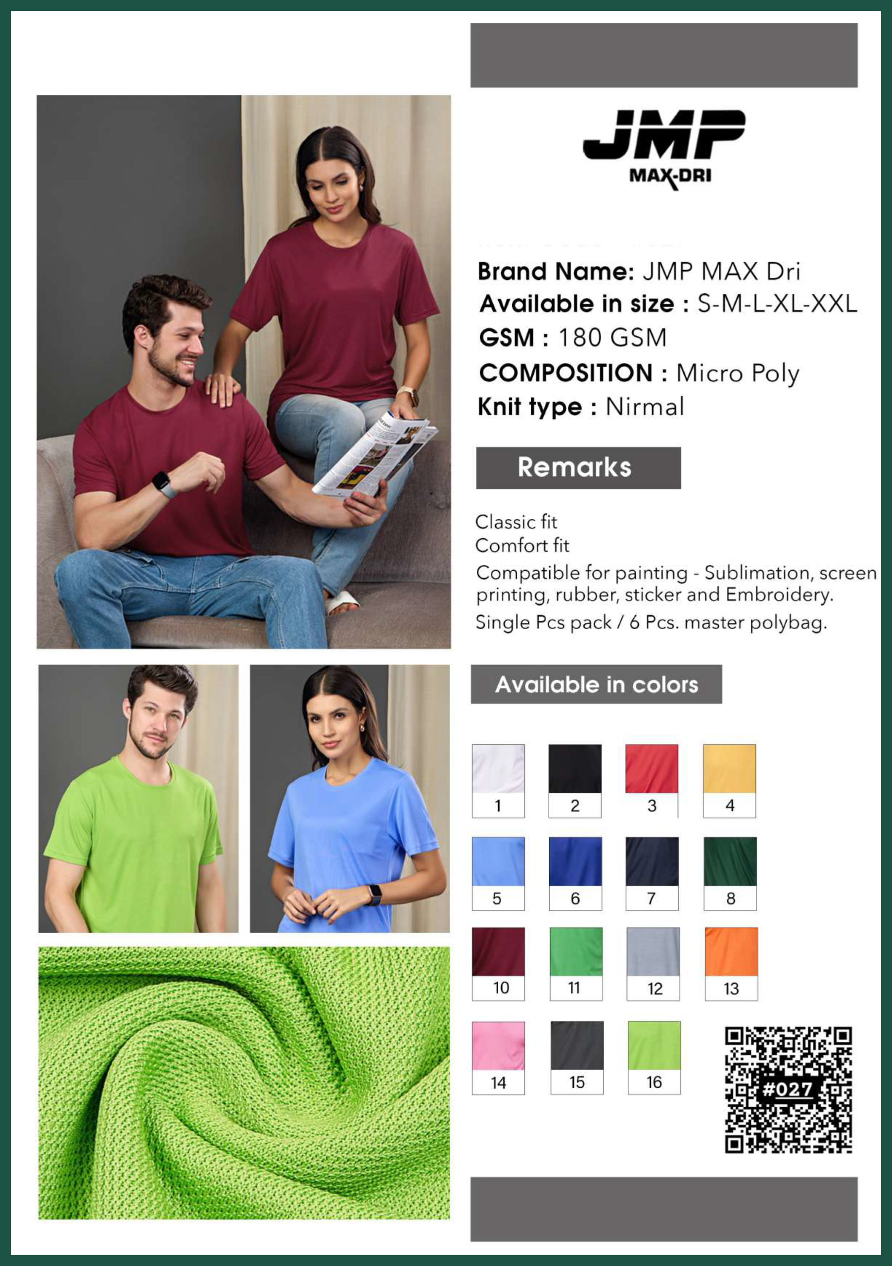 JMP Max Dry Polyester Round Neck T-Shirt – Premium Performance Wear by Kapair T-Shirt JMP Max Dry Polyester Round Neck T-Shirt – Premium Performance Wear by Kapair T-Shirt
